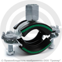 Хомут крепежный оцинкованный с резиновой прокладкой (Дн 19-24) (1/2") М8/М10 б/к Mupro Optimal