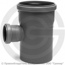 Тройник PP-H переходной серый Дн 50-40 87гр б/нап в/к RTP (РосТурПласт)