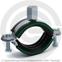 Хомут крепежный оцинкованный с резиновой прокладкой (Дн 60-63) (2") М8/М10 б/к Mupro Optimal