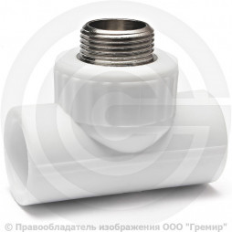 Тройник PP-R комбинированный белый НР (НАР) Дн 20-3/4" RTP (РосТурПласт)