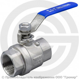 Кран нержавеющий AISI 316 (CF8M) Ду-15 (1/2") Ру-63 ВР (ВН) L=57мм полнопроходной Benarmo