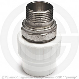 Муфта PP-R комбинированная под ключ белая НР (НАР) Дн 32-1 1/4" VALFEX