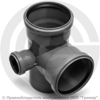 Крестовина PP-H двухплоскостная левая серая Дн 110-110-50 87гр б/нап в/к Ostendorf HT HTEDL