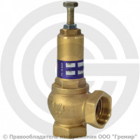 Клапан предохранительный пружинный угловой латунный Ду 20-20 (G3/4"-G3/4") ВР (ВН) Рн=0.5...16бар 111 OR