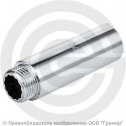 Удлинитель латунный ВР-НР (ВН-НАР) Ду-20 (3/4") L=60мм хром Aquasfera