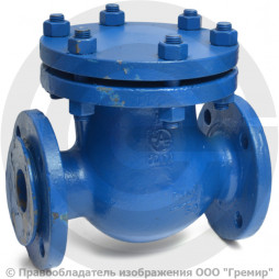 Клапан обратный поворотный стальной фланцевый Ду-50 Ру-40 (Т<425°С) 19лс53нж ЧАЗ