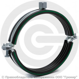 Хомут крепежный оцинкованный с резиновой прокладкой (Дн 137-141) (5") М8/М10 б/к Mupro Optimal