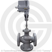 Клапан регулирующий трехходовой смесительный чугунный фланцевый Ду-40 Ру-16 Kvy=25м3/ч с электроприводом Regada ST 0 220В без датчика Энерготехномаш