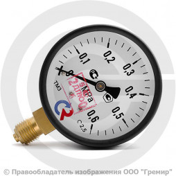 Манометр радиальный диаметр 63мм 0-6 кгс/см2 (0-0,6 МПа) G1/4" ТМ-310Р.00 Росма 00000006771