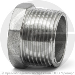 Заглушка нержавеющая AISI 304 6-ти гранная НР (НАР) Ду-8 (1/4")