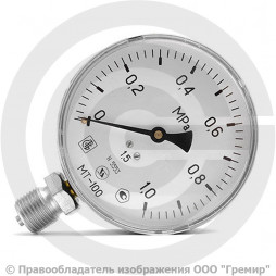 Манометр радиальный диаметр 100мм 0-10 кгс/см2 (0-1,0 МПа) G1/2" МТ-100 Багория