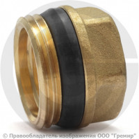 Переход латунный (переходник) НР-ВР (НАР-ВН) Ду 32-25 (1 1/4"-1") с герметичной прокладкой Giacomini