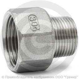Футорка обратная нержавеющая AISI 304 Ду 25-15 (1"-1/2")