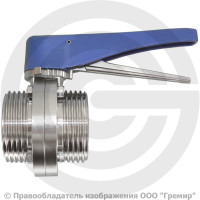 Затвор нержавеющий дисковый поворотный резьбовой Ду-15 (1/2") Ру-8 с нержавеющим диском NK-DZmpEPDM15/4