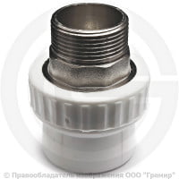 Муфта PP-R комбинированная под ключ белая НР (НАР) Дн 40-1 1/4" RTP (РосТурПласт)