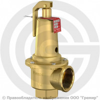 Клапан предохранительный пружинный латунный Ду 32-40 (G1 1/4"-G1 1/2") ВР (ВН) Рср=6бар (Т<140°С) Prescor S700 Flamco