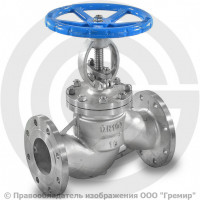 Клапан запорный нержавеющий фланцевый Ду-25 Ру-16 (Т<250°С) 15нж65нж Китай