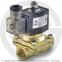 Клапан электромагнитный латунный Ду-15 (1/2") Ру-7 ВР (ВН) с катушкой 24В (Т<90°С) НЗ СК-12 Росма