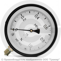 Манометр радиальный диаметр 160мм 0-10 кгс/см2 (0-1,0 МПа) М20х1,5 МТ-160 Багория