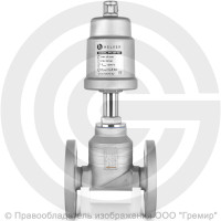 Клапан запорно-регулирующий нержавеющий фланцевый Ду-100 Ру-16 Kvs=165,8м3/ч с нержавеющим пневмоприводом 140мм PV-F Helver