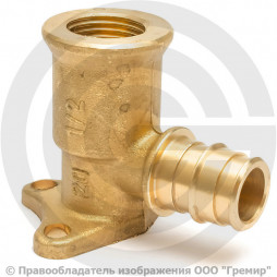 Водорозетка аксиальная латунная для PE-X труб Дн 25-3/4" ВР (ВН) с фланцем РОС