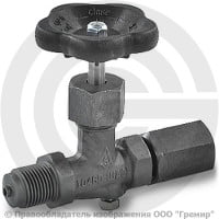 Клапан запорный игольчатый стальной Ду-15 (1/2") Ру-40 ВР-НР (ВН-НАР) G1/2" без фланца с маховиком Росма