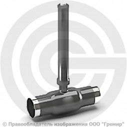 Кран стальной под приварку с удлиненным штоком Ду-600 Ру-16 L=1143мм полнопроходной LD КШ.Ц.П. 600.016.П/П