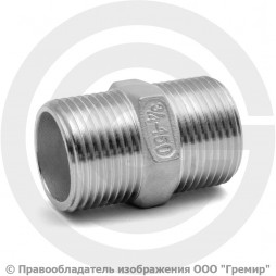 Ниппель нержавеющий AISI 304 НР (НАР) Ду-20 (3/4")