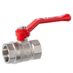 Кран латунный Ду-40 (1 1/2") Ру-25 ВР (ВН) муфтовый никель рычаг RTP (РосТурПласт)