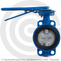Затвор дисковый поворотный межфланцевый Ду-100 Ру-16 EPDM с чугунным диском ЛМЗ 32ч1р