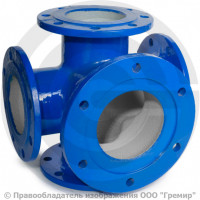 Крест с пожарной подставкой фланцевый ППКФ Ду 250-200 ВЧШГ с ЦПП цинк+AL ГОСТ ISO 2531-2012