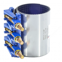 Хомут ремонтный нержавеющий с чугунным замком Ду-200 (Дн 217-229) 3 болта L=200мм Benarmo