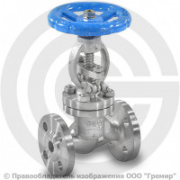 Клапан запорный нержавеющий фланцевый Ду-32 Ру-40 (Т<250°С) 15нж22нж Китай