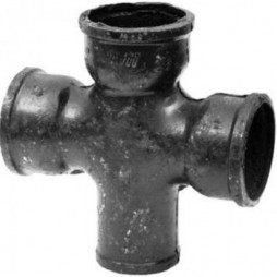 Крестовина чугунная канализационная прямая Ду 100-100-100 90гр б/н одноплоскостная ГОСТ 6942-98