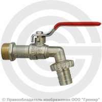 Кран латунный спускной Ду-15 (1/2") Ру-10 НР (НАР) под шланг Ридан BVR-CR