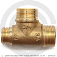 Тройник латунный переходной НР (НАР) Ду 15-15-15 (1/2"-1/2"-1/2") VALFEX