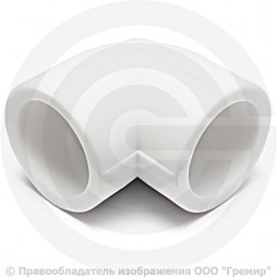 Угольник PP-R белый Дн 20 90гр Pro Aqua