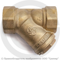 Фильтр сетчатый Y-образный латунный Ду-32 (1 1/4") Ру-20 ВР (ВН) (Т<150°С) под пломбу Aquasfera 4001