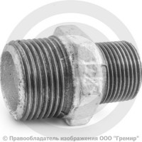 Ниппель чугунный переходной оцинкованный НР (НАР) Ду 40-15 (1 1/2"-1/2") Fittex PLUS