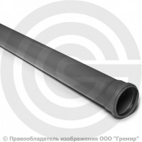 Труба НПВХ (ПВХ) канализационная серая Дн 110х3,2 безнапорная L=1м в/к ТУ 6-19-307-86 Агригазполимер