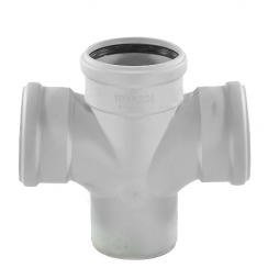 Крестовина PP-MD одноплоскостная бесшумная светло-серая Дн 90 87гр (DN70) б/нап в/к Ostendorf Skolan dB SKDA