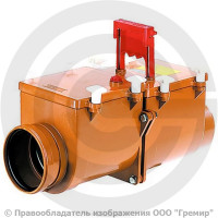 Клапан обратный канализационный коричневый Дн 110 б/нап 2-х камерный с фиксатором,2люк HL 710.2