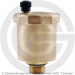 Воздухоотводчик автоматический латунный Ду-15 (1/2") Ру-10 НР (НАР) прямой О-кольцо OR 0501.015