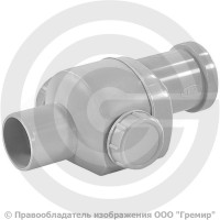 Клапан обратный PP-H канализационный серый Дн 50 б/нап в/к HL 4