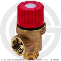 Клапан предохранительный угловой латунный Ду 15-15 (G1/2"-G1/2") Ру-16 НР-ВР (НАР-ВН) Рср=3бар Benarmo