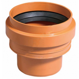 Переход НПВХ (ПВХ) коричневый Дн 125 б/нап на гладкий конец керамической трубы Ostendorf KGUS