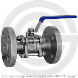 Кран нержавеющий AISI 316 (CF8M) трехсоставной фланцевый Ду-100 Ру-16 полнопроходной Benarmo