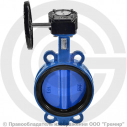 Затвор дисковый поворотный межфланцевый с редуктором Ду-250 Ру-10/16 EPDM с чугунным диском Benarmo EURO